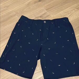 Under Amour Navy Blue Patterned Golf Shorts men’s 36 inseam 9